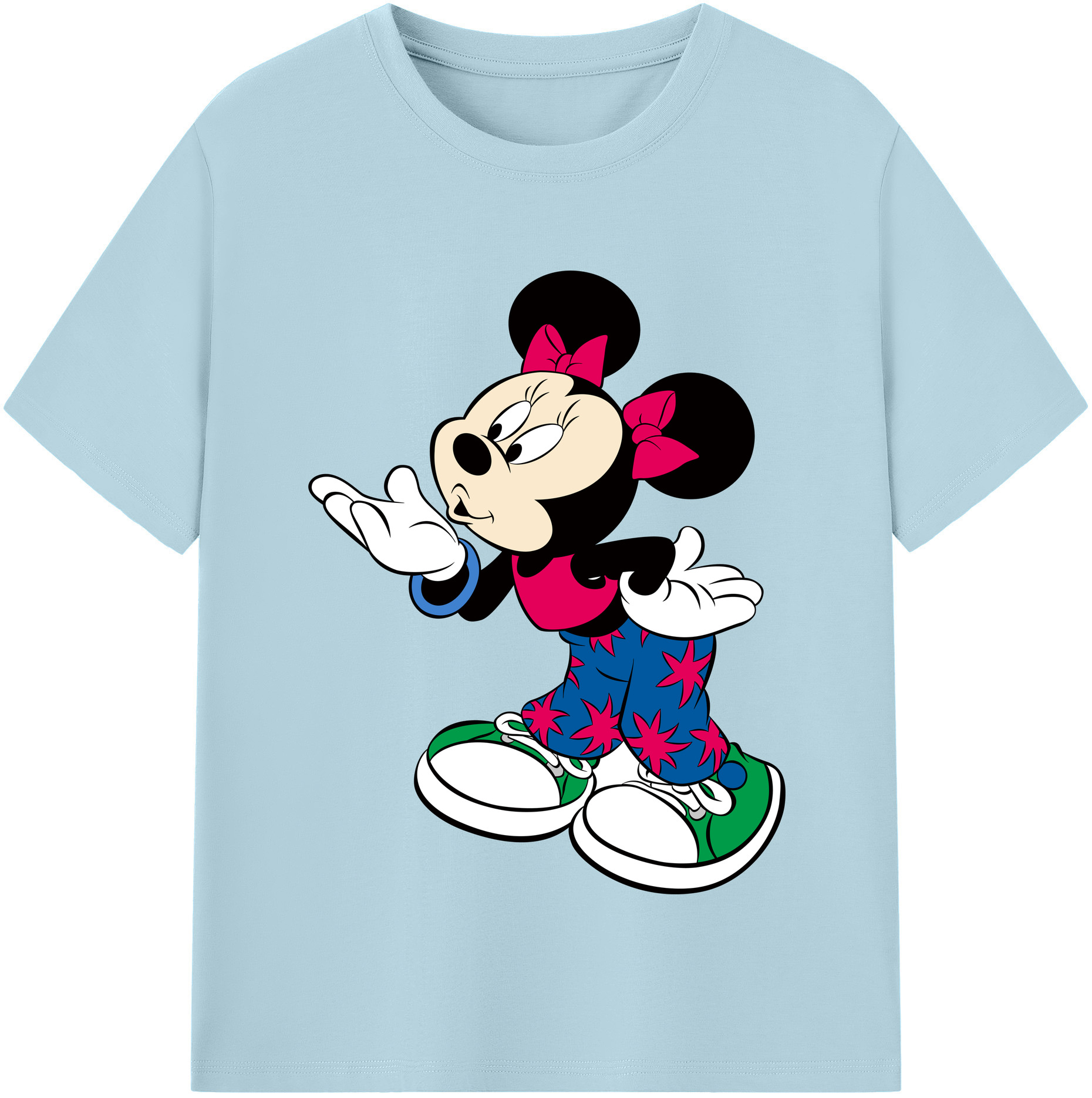 （画像用） ミッキーマウス Mickey Mouse 綿100％半袖Tシャツ（フロントプリント）